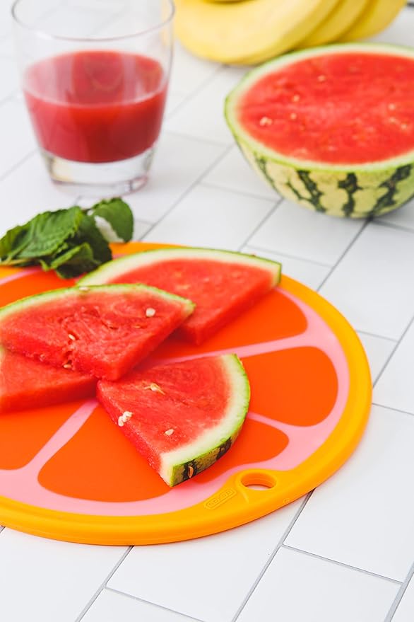 Dexas Citrus Slice Cutting Board/Serving Board 9 inches, Grapefruit