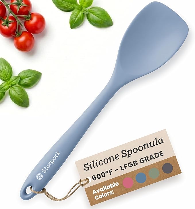 Starpack 'The All Rounder' Premium Silicone Spoonula Spatula - Up to 600°F Heat Resistant Spatula Spoons - Best Silicone Spoonulas - Rubber Spoon Spatulas - Kitchen Spoon Spatulas for Cooking
