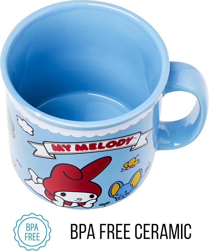 Silver Buffalo Sanrio Hello Kitty and Friends My Melody and Flat Ceramic Camper Mug, 20 Ounces