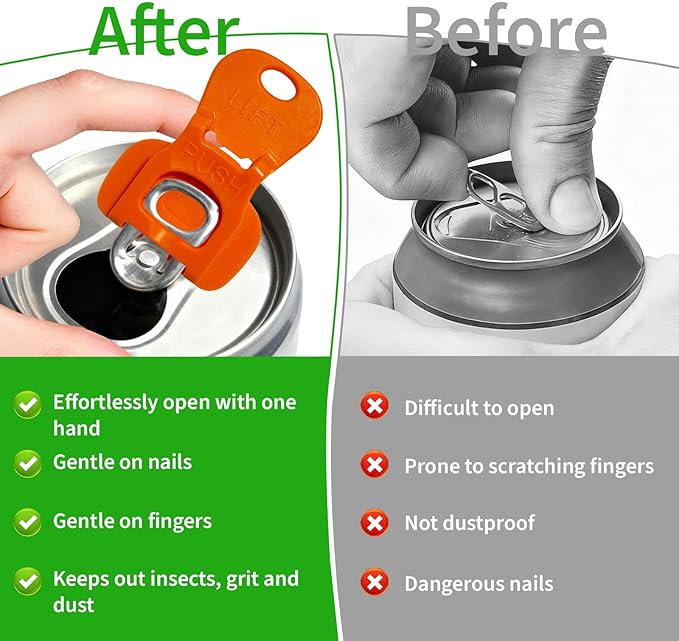 12Pcs Soda Can Opener and Drink Protector Set, Colorful Pop Can Opener Tool for Party Supplies, BBQ, Travel