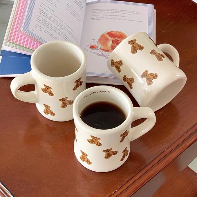 Charming Teddy Bear Coffee Mug - Adorable Gift for Kids and Adults - Cute Ceramic Cup for Home, Office - Perfect for Animal Lovers, Teachers, Parents - Fun Drinkware for All Beverages-11OZ