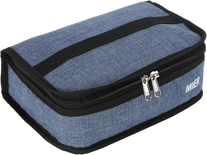 MIER Small Lunch Bag for Kids & Adults Compact Insulated Lunch Box Portable Thermal Mini Cooler for Work School Travel, Bluesteel
