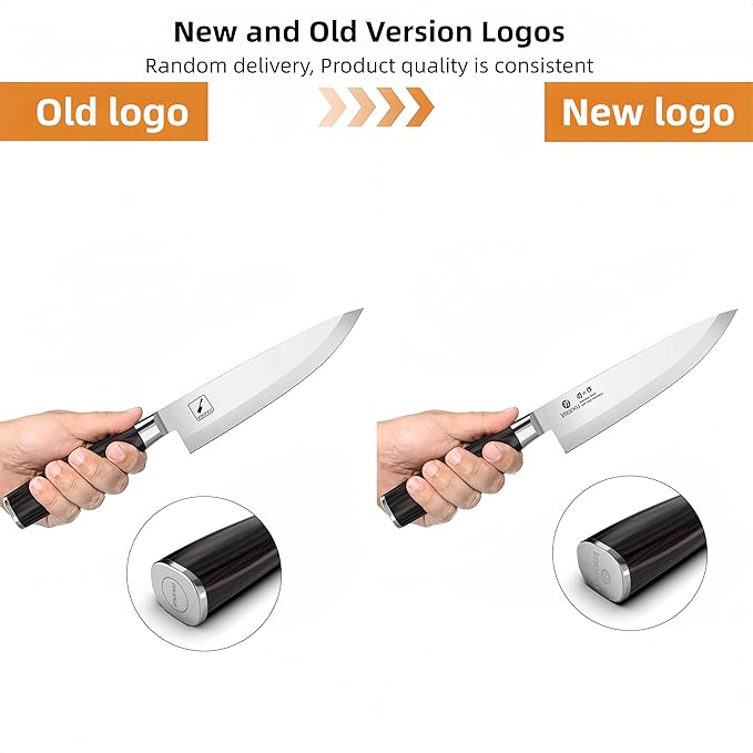 imarku Chef Knife 8-Inch Pro Japanese Kitchen Knife High-Carbon Stainless Steel Paring Knife Ergonomic Handle Rasor Sharp Single-Bevel Edge Birthday Gift for Women and Men
