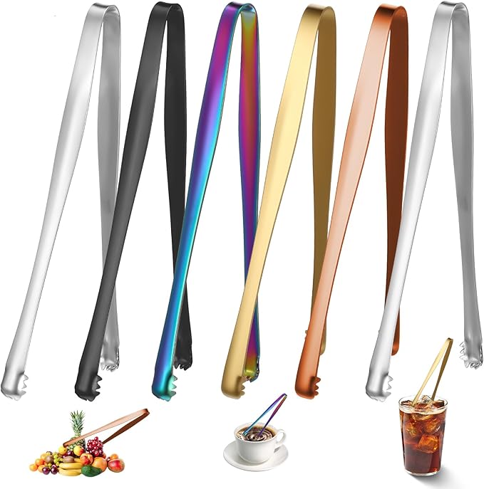 6 Pack Egg Chalaza Removal Tool Stainless Steel Toothed Tongs Egg Chalaza Remover Eggshell Fragment Remover Kitchen Tongs for Cooking Bakers Chefs Colorful Multipurpose Food Tong