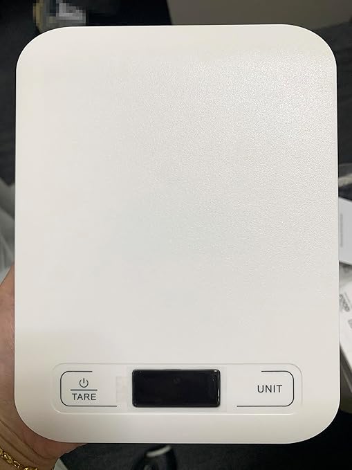 Digital Shipping Scale,Stainless Steel Panel, Accurate Portable Postal Scale for Packages, Small Business,Kitchen, Food, Handmade, Liquids, and Boutique (White Battery(10kg/1g))