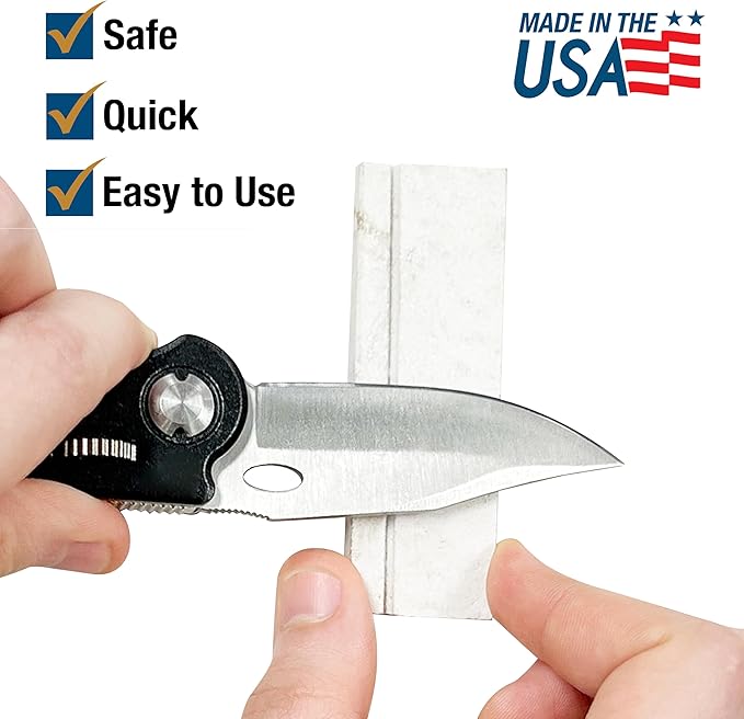 AccuSharp Pocket Stone Sharpener with Pouch, 3 Inch Dual-Sided Sharpening Stone for Knives, Fish Hooks, Camping, Hunting Knives, Restores, Repairs & Hones Blades, Natural