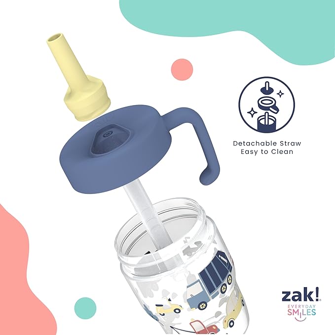 Zak Designs Peppa Pig Capri Toddler Tumbler For Travel or At Home, 10oz 2-Pack Durable Plastic Sippy Cups With Handle and Leak-Proof Design are Perfect For Kids (Peppa and George)