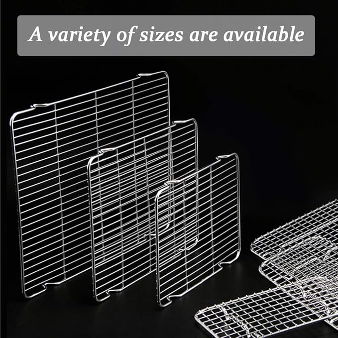 Oven Roasting Rack 11 x 15.4 inch Rectangle Baking Cooling Steaming Grilling Rack with 4 Legs Stainless Steel Rack,Perfect To Cool and Bake(11"X15.4",39X28cm)