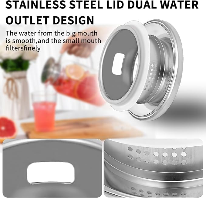Glass Pitcher with Lid, 1.8Liter 62 oz Glass Carafe for Hot/Cold Water, Tea Pitcher with Scale, Suitable for Coffee, Juice and Homemade Drinks