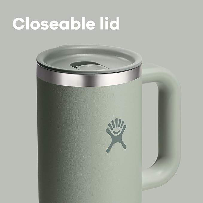 Hydro Flask Coffee Travel Tumbler Mug – Insulated Stainless Steel, Leak Resistant Hot & Iced Coffee Cup 24 Oz Cloud Pink