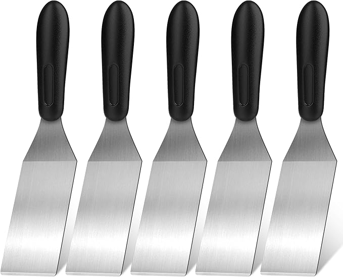 Small Spatula 5 Pieces, Metal Spatulas for Kitchen Use, Stainless Steel Mini Serving Spatula for Flipping and Cooking, Ideal for Brownies, Tiramisu, Cookie, Lasagna or Pancakes, etc
