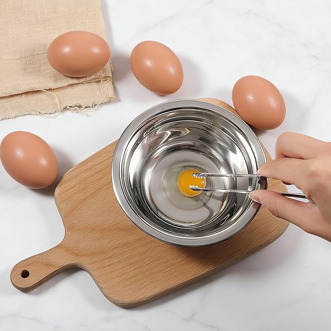 4pcs Egg Chalaza Remover Tongs, Eggs Membrane Removal Tongs, Toothed Design Eggshell Fragment Membrane Remover Tong For Cooking, Baking, Garnishing, and Food Handling
