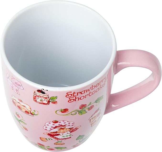 Silver Buffalo Strawberry Shortcake Berry Vines Toss Print 25oz Jumbo Curved Ceramic Mug