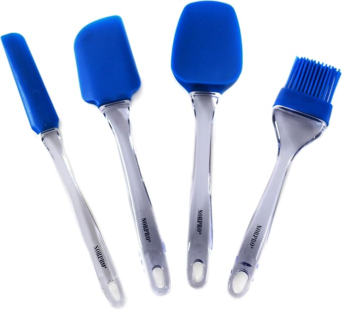 Norpro Silicone Jar/Icing Spatula, Blue, 10.5in/26.5cm, As Shown