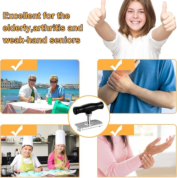Jar Opener - Jar Openers TopRated for Seniors, Bottle Openers for Seniors, Mutil Lid Opener, Get Lids Off Easily (White)