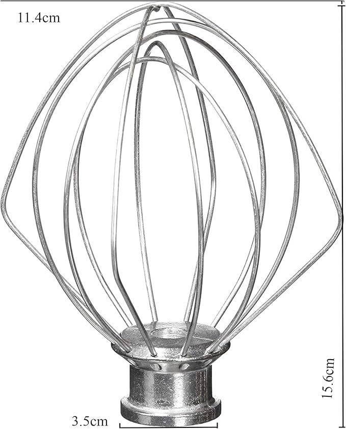K45WW Wire Whip for KitchenAid Tilt-Head Mixer,6-Wire Whisk Attachment Replacement for K45SS, KSM110 4.5QT/5QT Tilt-Head Stand Mixer, Stainless Steel, Egg Heavy Cream Beater, Cakes Mayonnaise Whisk