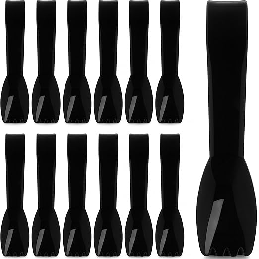 Carlisle FoodService Products Carly Salad Tong, 6" Salad Tong, Black (12 Pack)