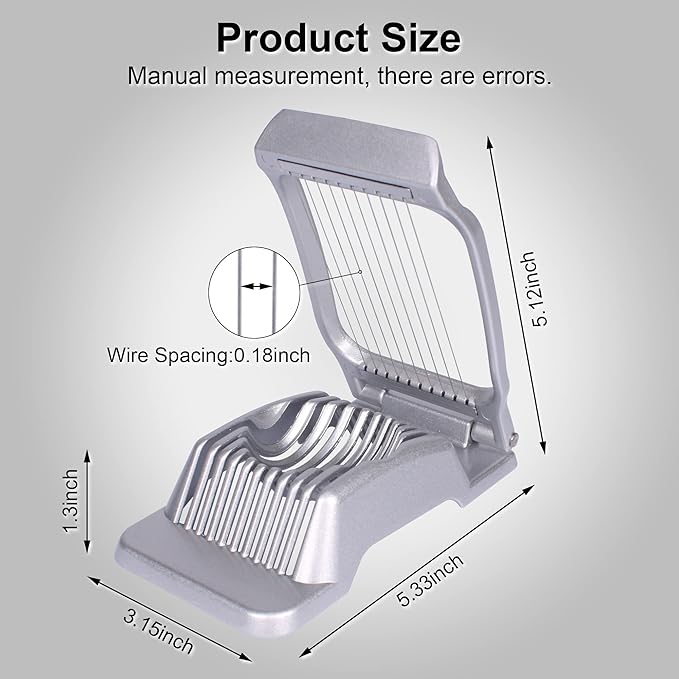 Egg Slicer for Hard Boiled Eggs,Stainless Steel Wire Multipurpose Egg Cutter Strawberry Slicer Tomato Slicers for Home Use (Black Red)
