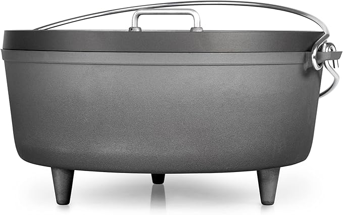 GSI Outdoors 14-Inch Hard Anodized Dutch Oven | Heavy-Duty, Non-Reactive, Rust-Free | Perfect for Open Fire, Camp Coals, Home Oven Use | Dutch Oven for Sourdough Bread, Stews, Soups and More