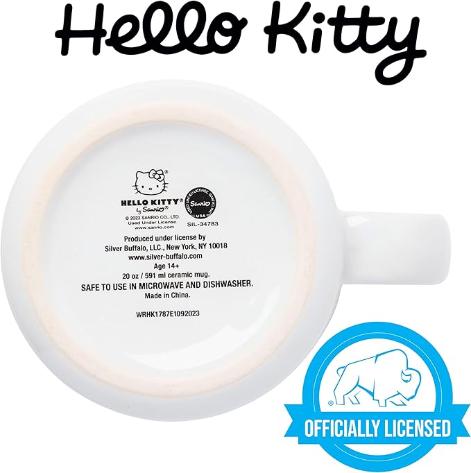 Silver Buffalo Sanrio Hello Kitty Leopard Outfit Ceramic Camper Mug, 20 Ounces