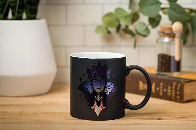 Silver Buffalo Disney Villain Forest Silhouette Featuring Snow White and Evil Queen Laser Matte Ceramic Mug, 20 Ounces