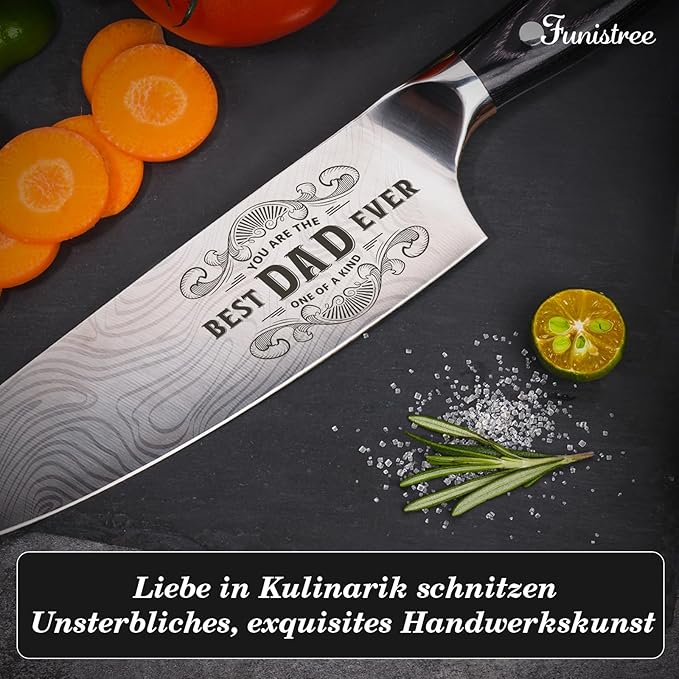 Gift for Dad Men, Dads Gifts for Dads, Dad Birthday Gift from Daughter Son Kids, 8 inch Pro German 1.4116 Chef Knife, Kitchen Knife Gift Set for Best Easter Dad Father Gifts