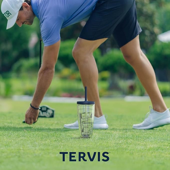Tervis Home of the Free Because of the Brave Made in USA Double Walled Insulated Tumbler Travel Cup Keeps Drinks Cold & Hot, 24oz with Straw Lid, Classic