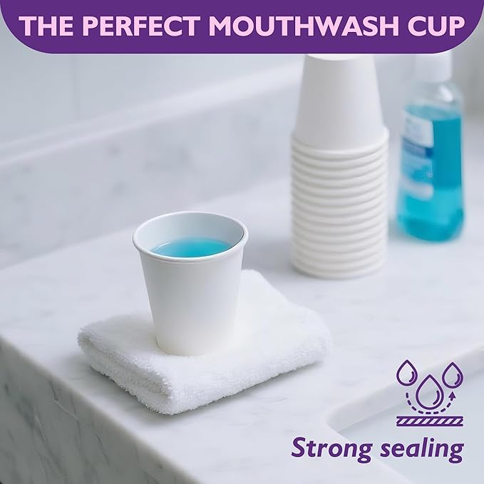 3 oz Disposable Paper Cups, Mouthwash Cups, Small Coffee Cups for Bathroom Rinsing, Mini Water Drinking Cups for Espresso, Samples, 3000 Pack