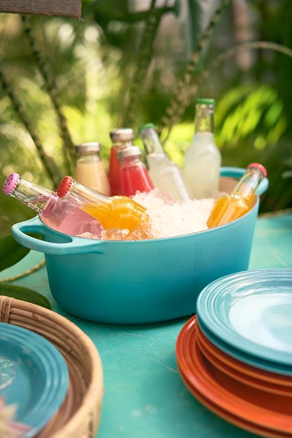 Le Creuset Enameled Cast Iron Signature Oval Dutch Oven, 5 qt, Caribbean