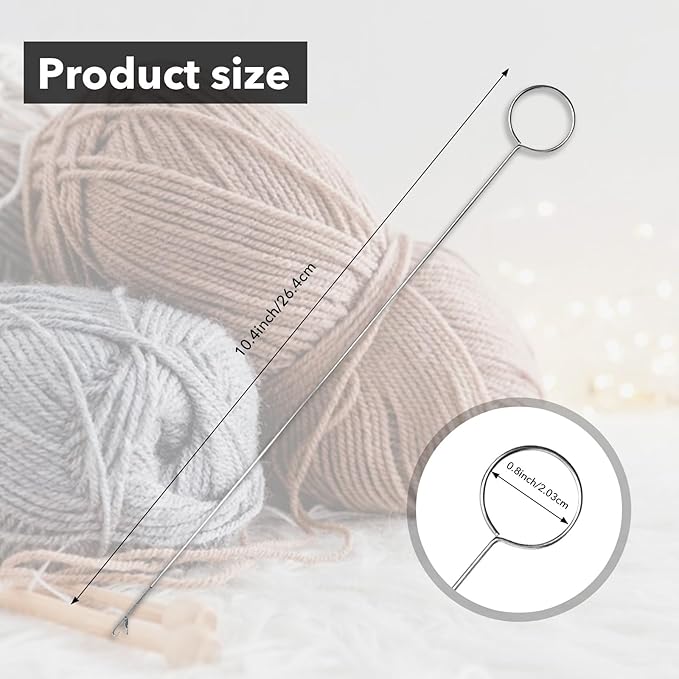 Haikole 10.4 Inch Loop Turner Tool for Silicone Beads 5PCS Loop Turners Sewing Tool,Sewing Loop Turner Hook for Fabric Belts Strips Tube Straps DIY Accessories (Silver 5pcs)