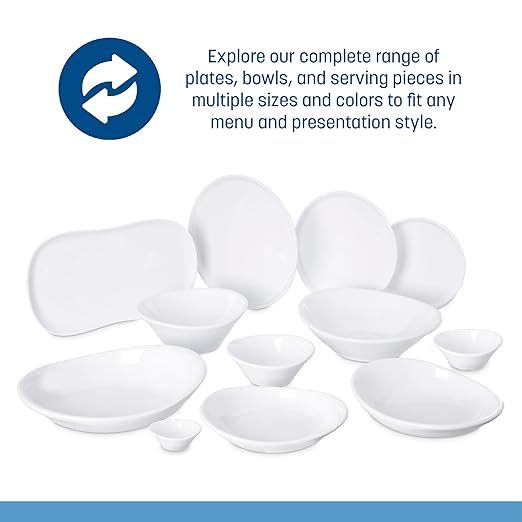 Carlisle FoodService Products Stadia Reusable Plastic Plate Appetizer Plate for Home and Restaurant, Melamine, 7.25 Inches, White, (Pack of 12)