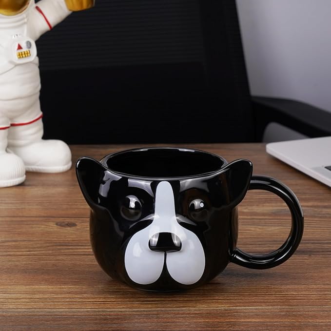 Dog Mug 14 oz Cute Ceramic Coffee Mug 3D Porcelain Tea Cup for Women Men Kids - Kawaii Dog Lover Gift for Christmas Housewarming Holiday Birthday