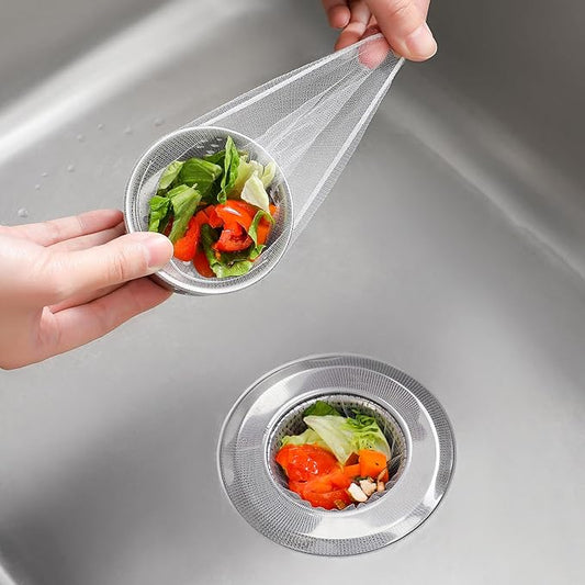 400 Pack Kitchen Sink Strainer Mesh Bag, Anti-Clogging Disposable Sink Drain Covers, Kitchen Essentials Sink Filter Nets, Fits Most Sink Strainers (4.0 x 4.0 Inch)