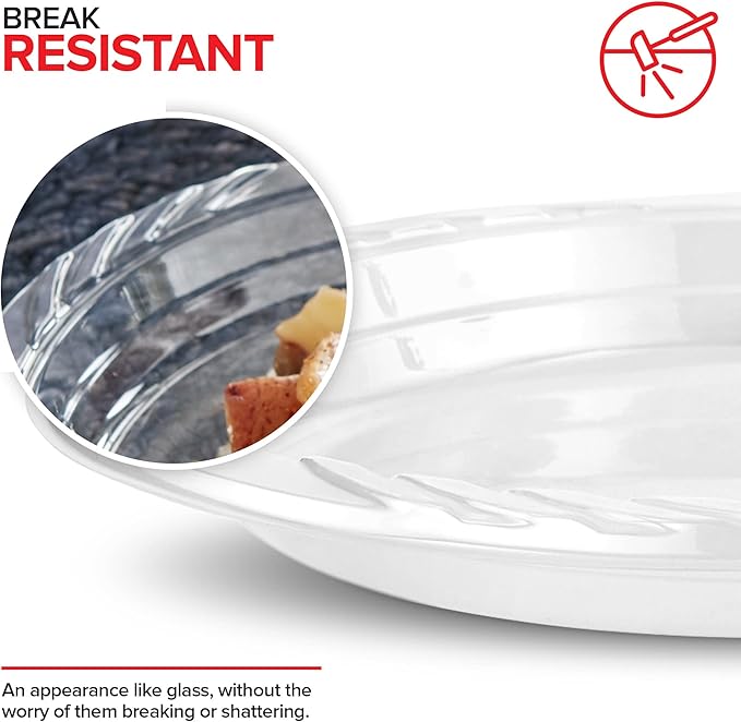Stock Your Home 120-Count, 9 Inch Clear Plastic Plates, Flexible, Disposable Heavy Duty Party Dinner Plate, for Wedding Reception, Holiday Parties, Mains, Sides, Salad, and Dessert, Large Size
