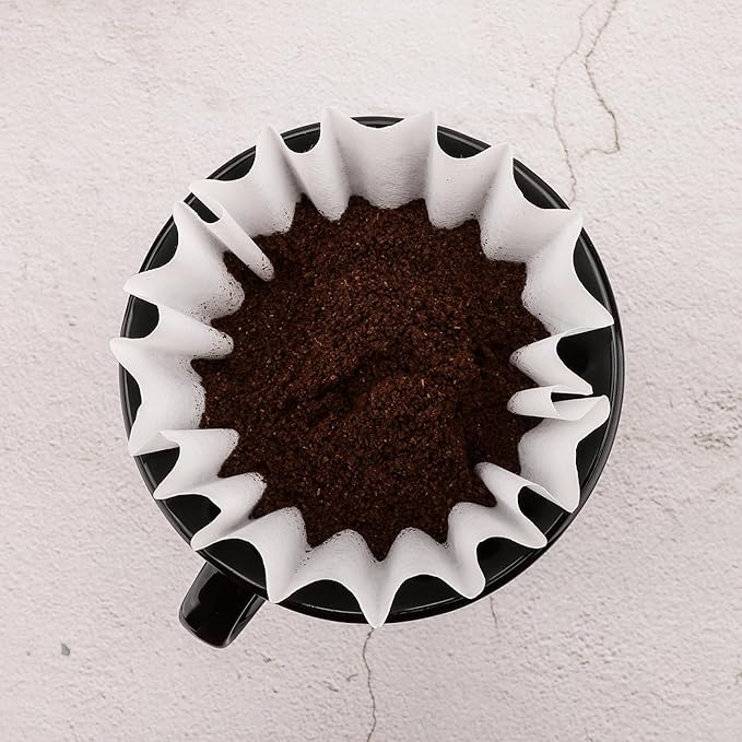 EUSOAR Single Serve Coffee Filters,1-2 Cup Pack of 200 White Mini Disposable Unbleached Replacement Basket Drip Coffee Filters Paper Sheets, for Home Commercial Dripper Pour Over Drip Coffee Makers