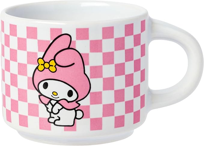 Silver Buffalo Sanrio Hello Kitty and Friends Featuring Keroppi, My Melody, and Pompompurin 4 Pack Ceramic Espresso Cup Set, 3 Ounces