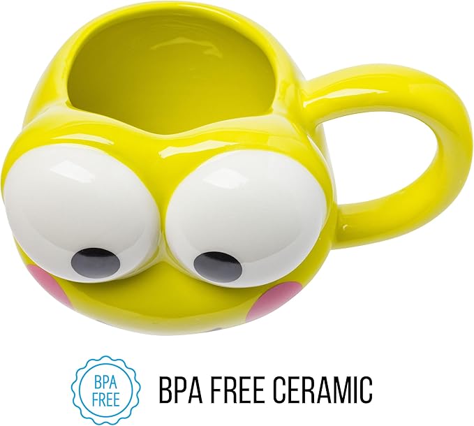 Silver Buffalo Sanrio Hello Kitty and Friends Keroppi Ceramic 3D Sculpted Mug, 20 Ounces