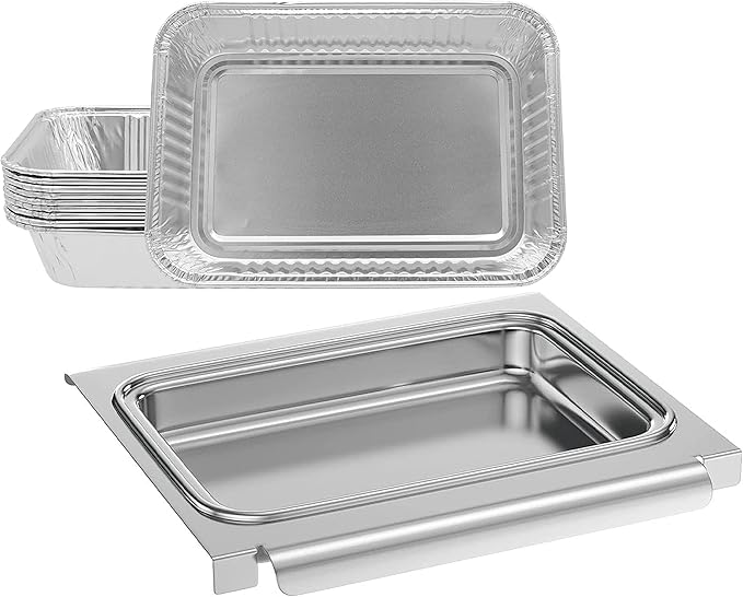 LS'BABQ Catch Pan and Drip Pans for Weber Spirit I II 200/300, Genesis II LX200/300 Series Grill,Aluminum Grease Cup/Tray Replacement Part for Weber 67047,83156,6415