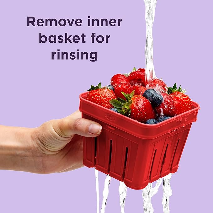 Chef'n Bramble Berry Basket and Colander (1-Quart, Cherry) (Pack of 6)
