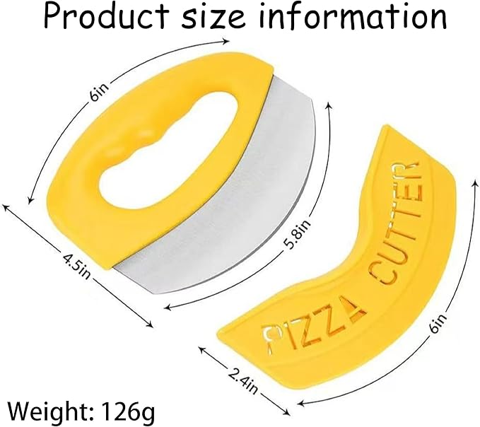 1 Pcs Pizza Cutter With Cover, Dought Scraper Pastry Pizza Tools, Sharp Food Pizzas Spatula Yellow Kitchen Accessories for Lattice Dough Food