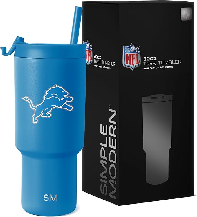 Simple Modern Officially Licensed NFL 30oz Tumbler with Flip Lid and Straws | Football Insulated Stainless Steel Cup | Gifts for Men Women | Trek Collection