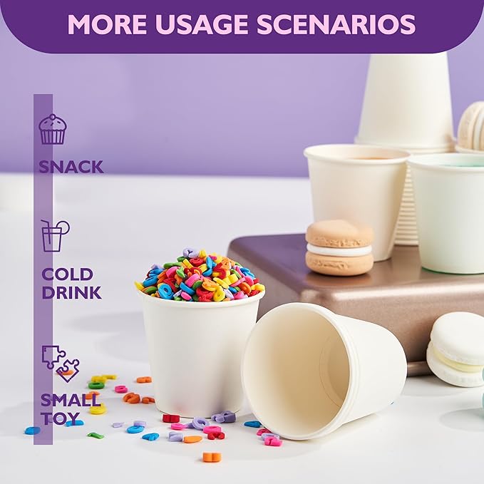 3 oz Disposable Paper Cups, Mouthwash Cups, Small Coffee Cups for Bathroom Rinsing, Mini Water Drinking Cups for Espresso, Samples, 3000 Pack