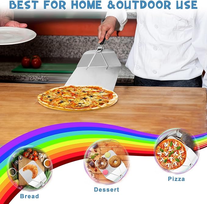 Pizza making kit,Pizza Peel Pizza Pan Set with 12"Pizza Peel、12"Pizza Pan、11"Pizza Cutter Rocker(8PC)