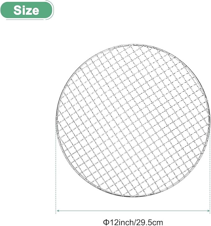 Cooling Rack, 12" Round Stainless Steel Baking Rack for BBQ/Cooking/Roasting/Grilling/Steaming/Drying, Wire Cooling Rack for Baking [Silver]