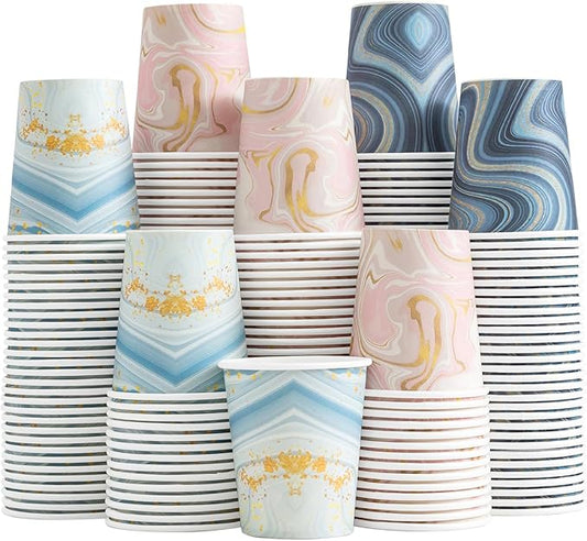 300 Pack 5 oz Paper Cups, Disposable Bathroom Cups, Small Mouthwash Cups, Mini Paper Cups for Bathroom (European-style 300Count)
