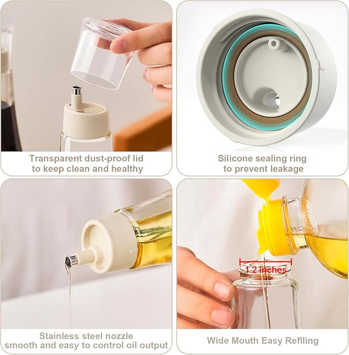 Diamond Oil and Vinegar Dispenser for kitchen,Olive Oil Dispenser Bottle,Elegant Glass Cooking Oil Dispenser,Dispenser Bottle of 10 OZ