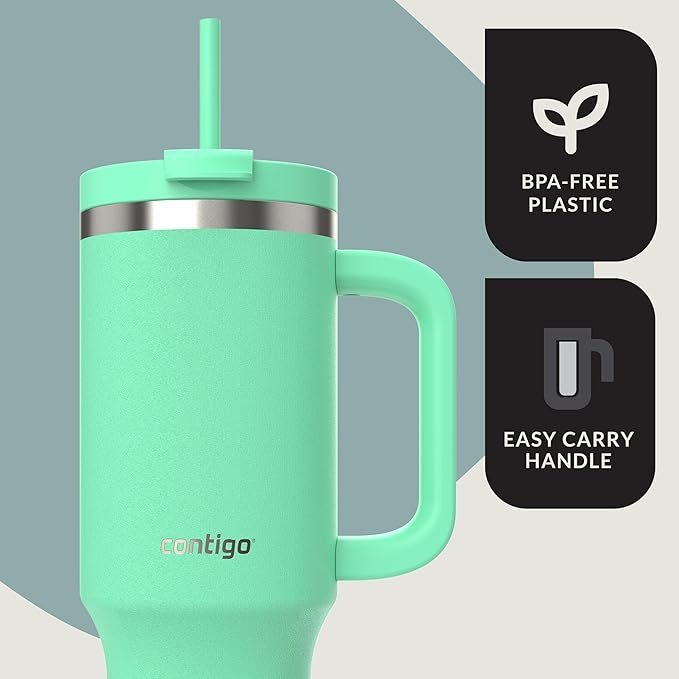 Contigo Tumbler 40oz Stainless Steel | Vacuum Insulated | Leak-Proof | Cold for 29 Hours | Reef | Pack of 4