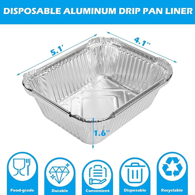 LS'BABQ Grill Drip Pan for Nexgrill 720-0830X 720-0830H 720-0888 720-0888S 720-0896B 720-0925P for Nexgrill Grease Tray Replacement Parts for Cuisinart CGG-7400 with 15 Pack Aluminum Foil Liners