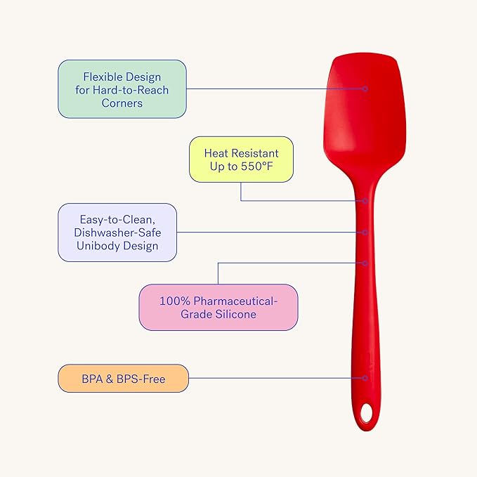 GIR: Get It Right Silicone Spatula Spoonula, Non toxic cooking utensils for Nonstick Cookware, Cooking and Baking - Skinny- 11IN - Black