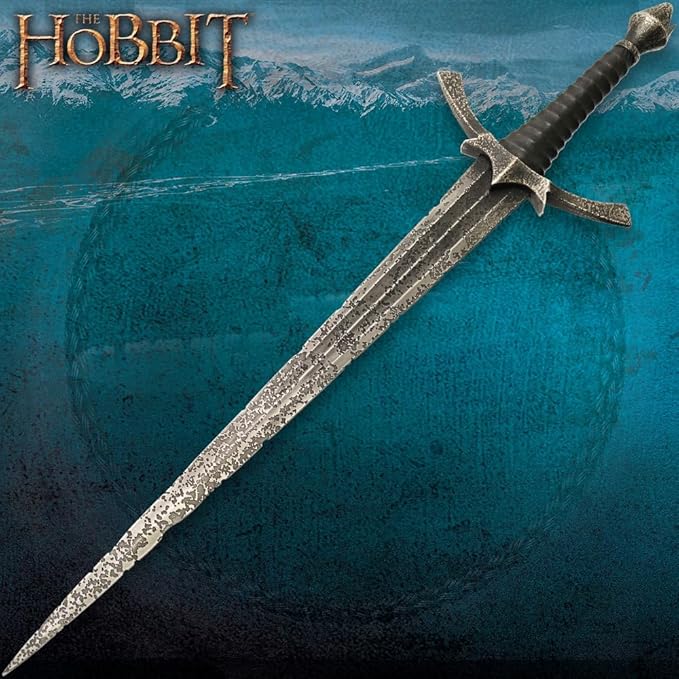 The Hobbit Morgul Dagger Blade Of The Nazgul | Stainless Steel Blade | Leather-Wrapped Grip | Solid Metal Hilt | Includes Wooden Wall Display | Certificate Of Authenticity